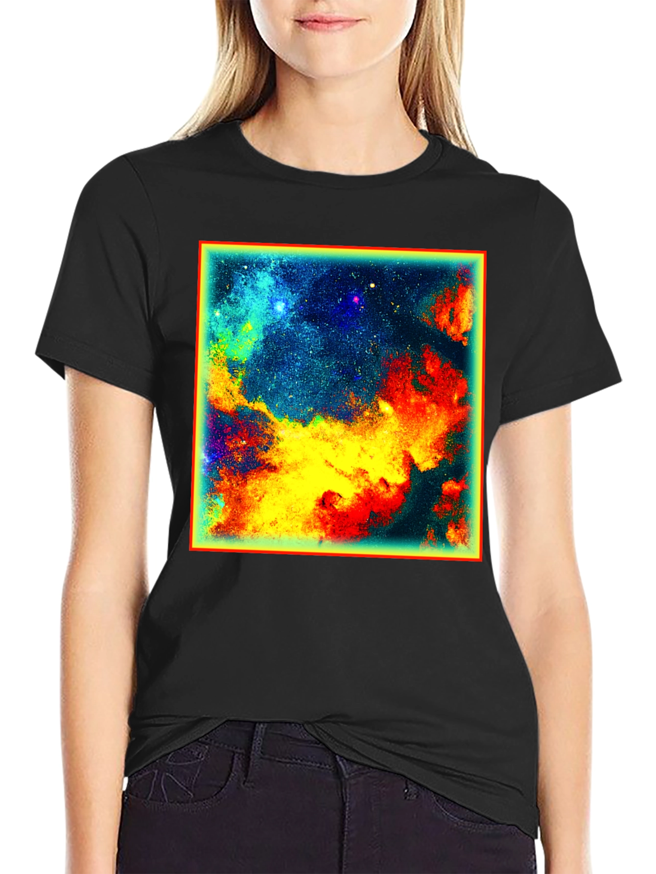 Nebula Galaxy Graphic Tee - Mens Black T-Shirt