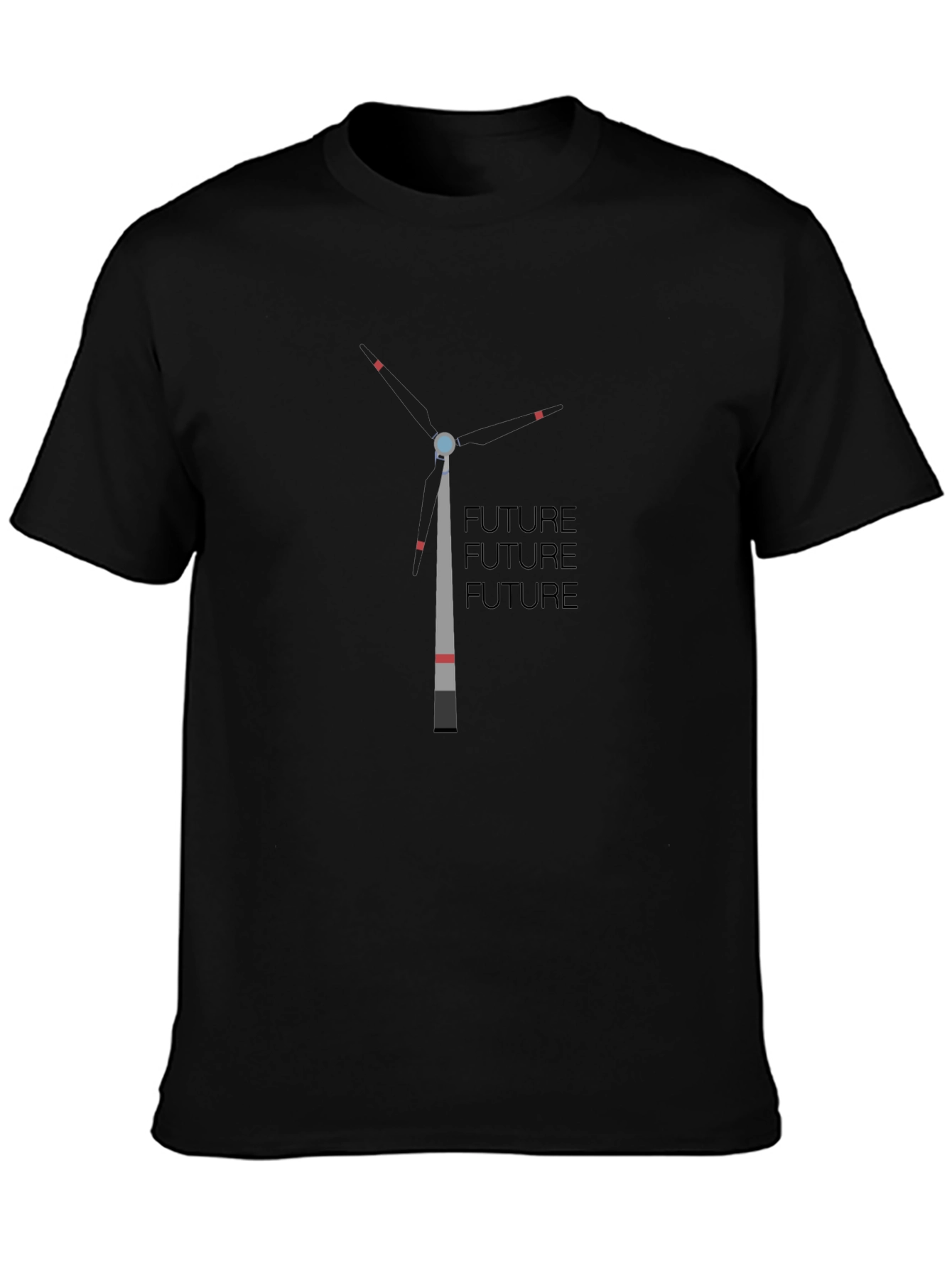 Future Wind Turbine Graphic Tee - Black