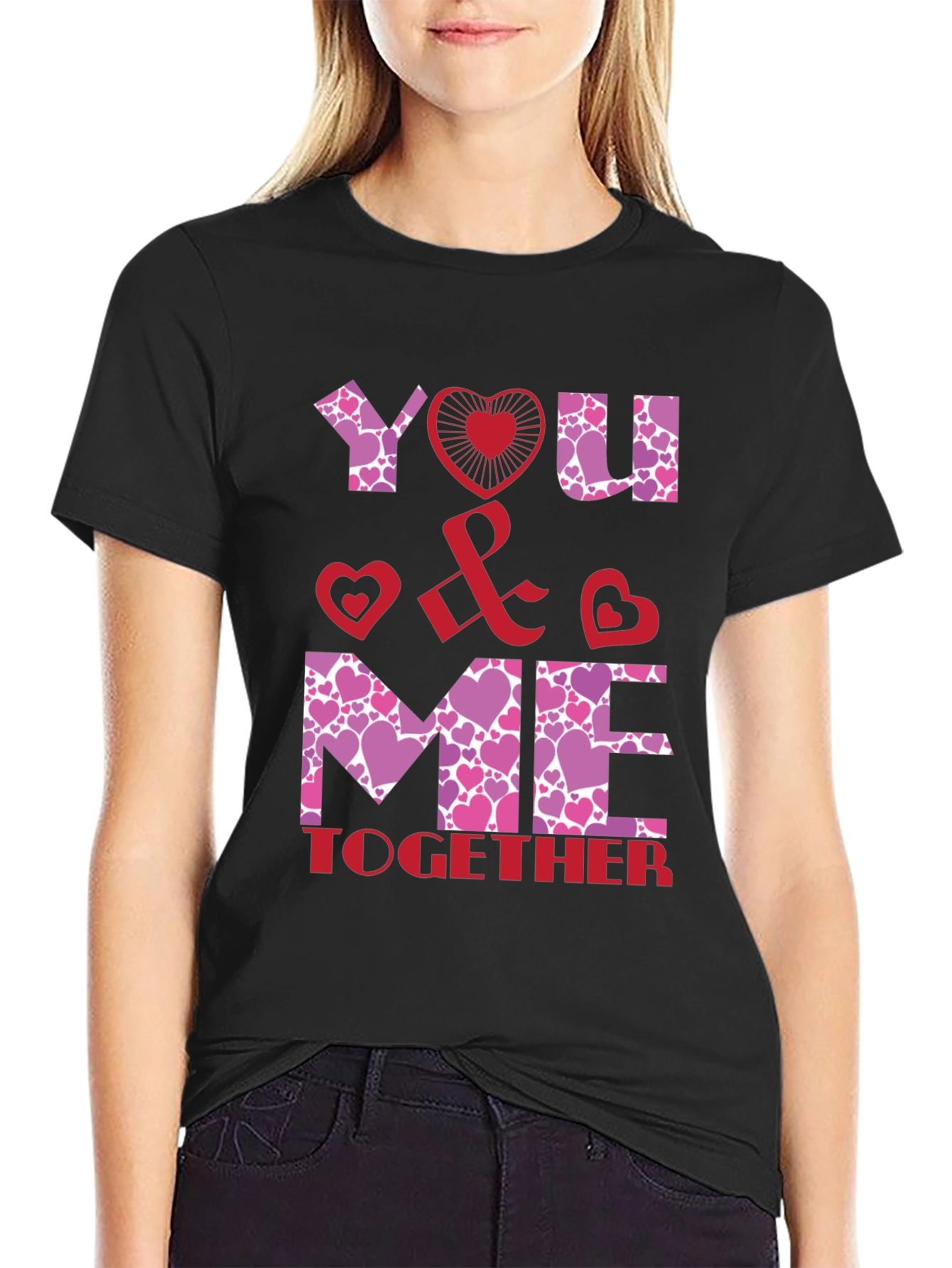 You & Me Together Valentines Day Graphic Tee