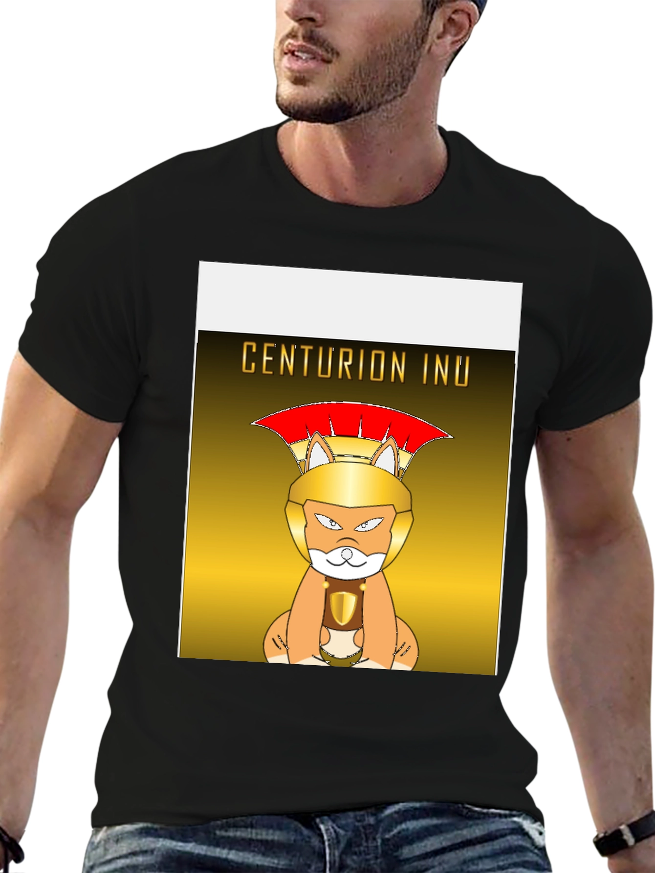 Centurion Inu Graphic T-Shirt - Black Cotton Tee