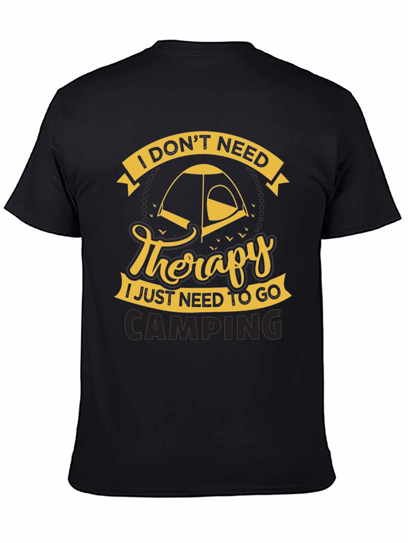 Camping Therapy Black T-Shirt