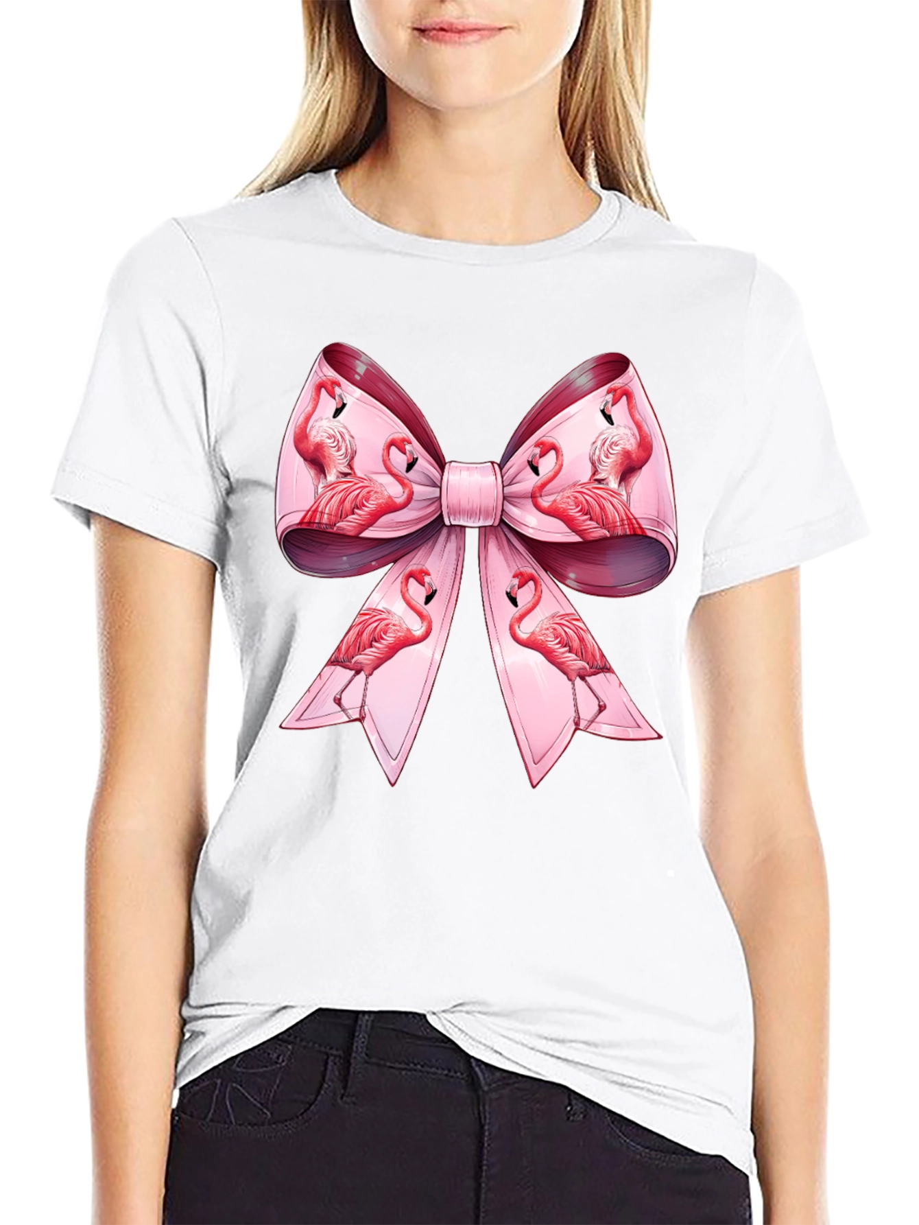 Flamingo Bow Graphic Tee
