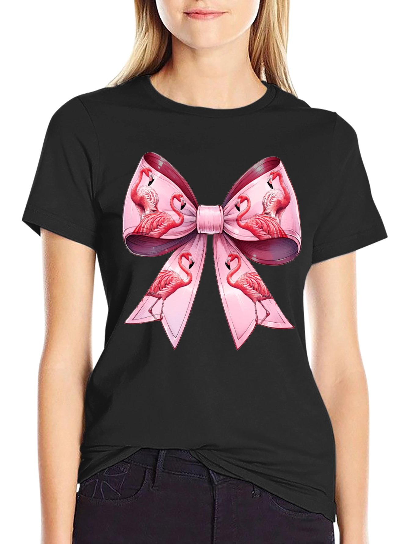 Flamingo Bow Graphic Tee