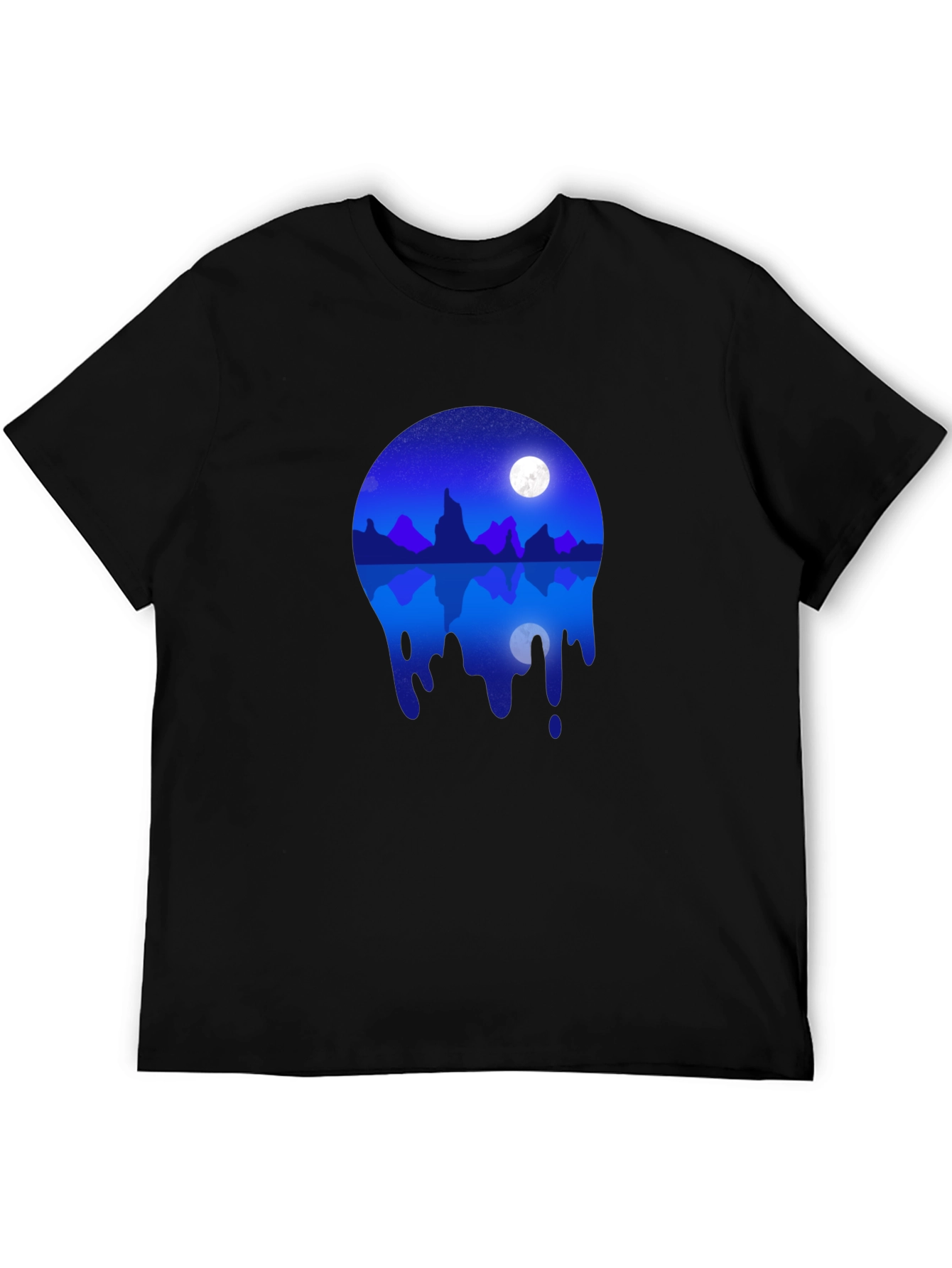 Night Sky Mountain Reflection Graphic T-Shirt
