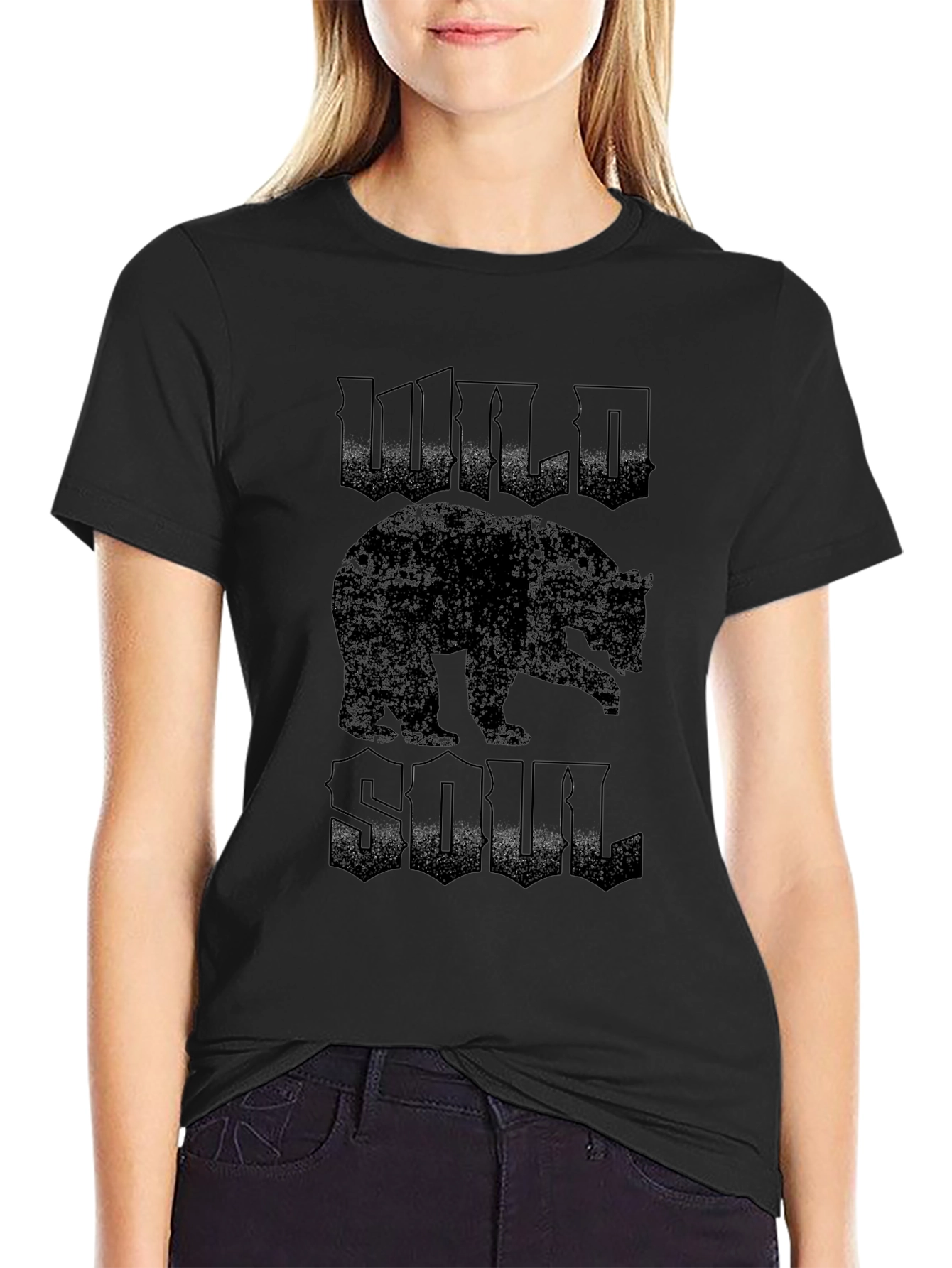 Wild Soul Bear Graphic Tee - Black