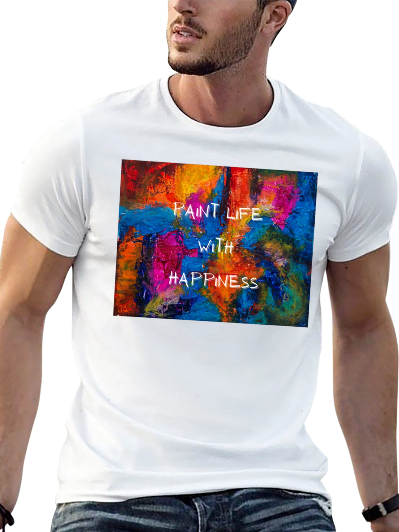 Paint Life With Happiness Graphic Tee