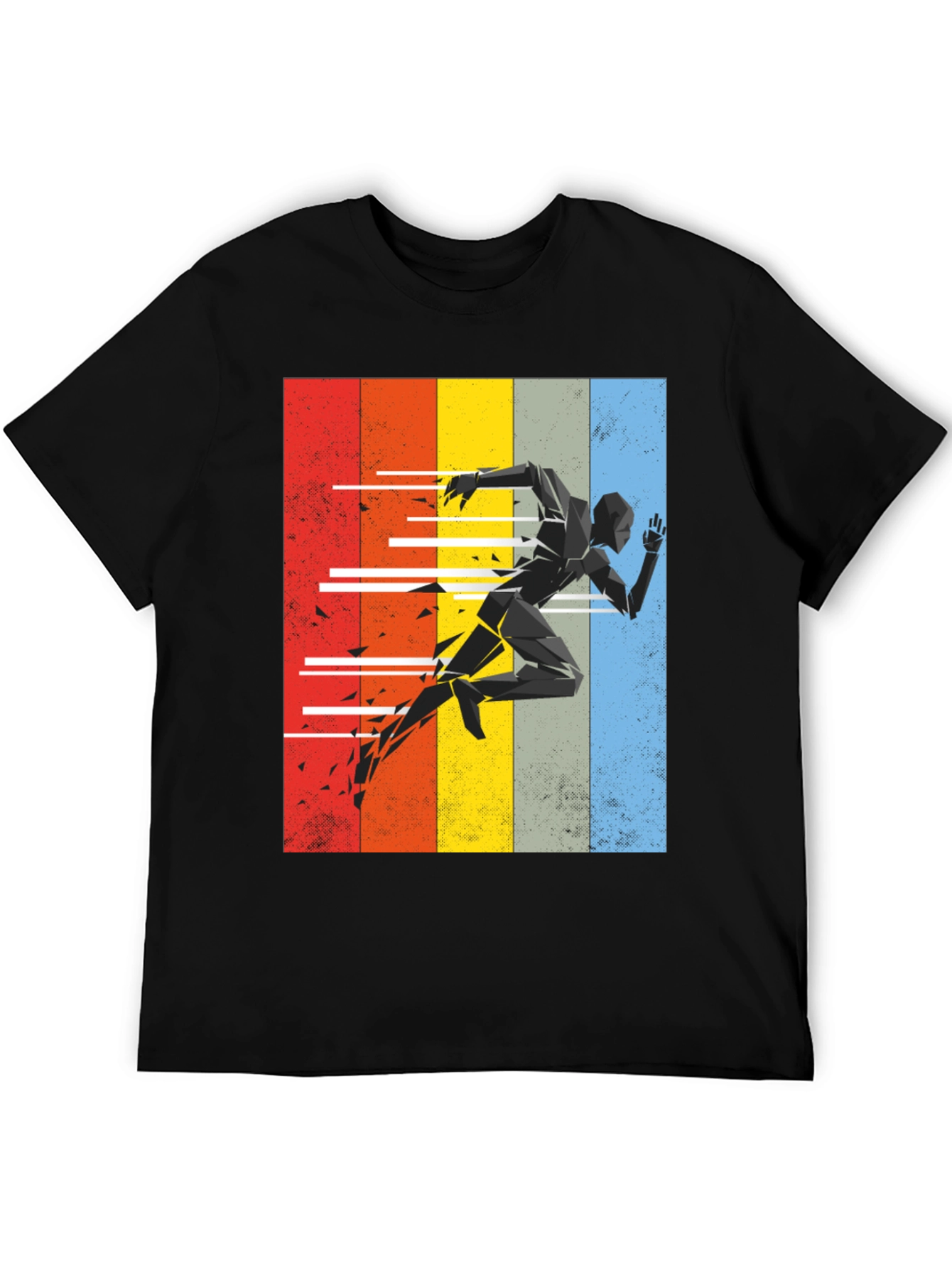 Geometric Runner Graphic Tee - Retro Style