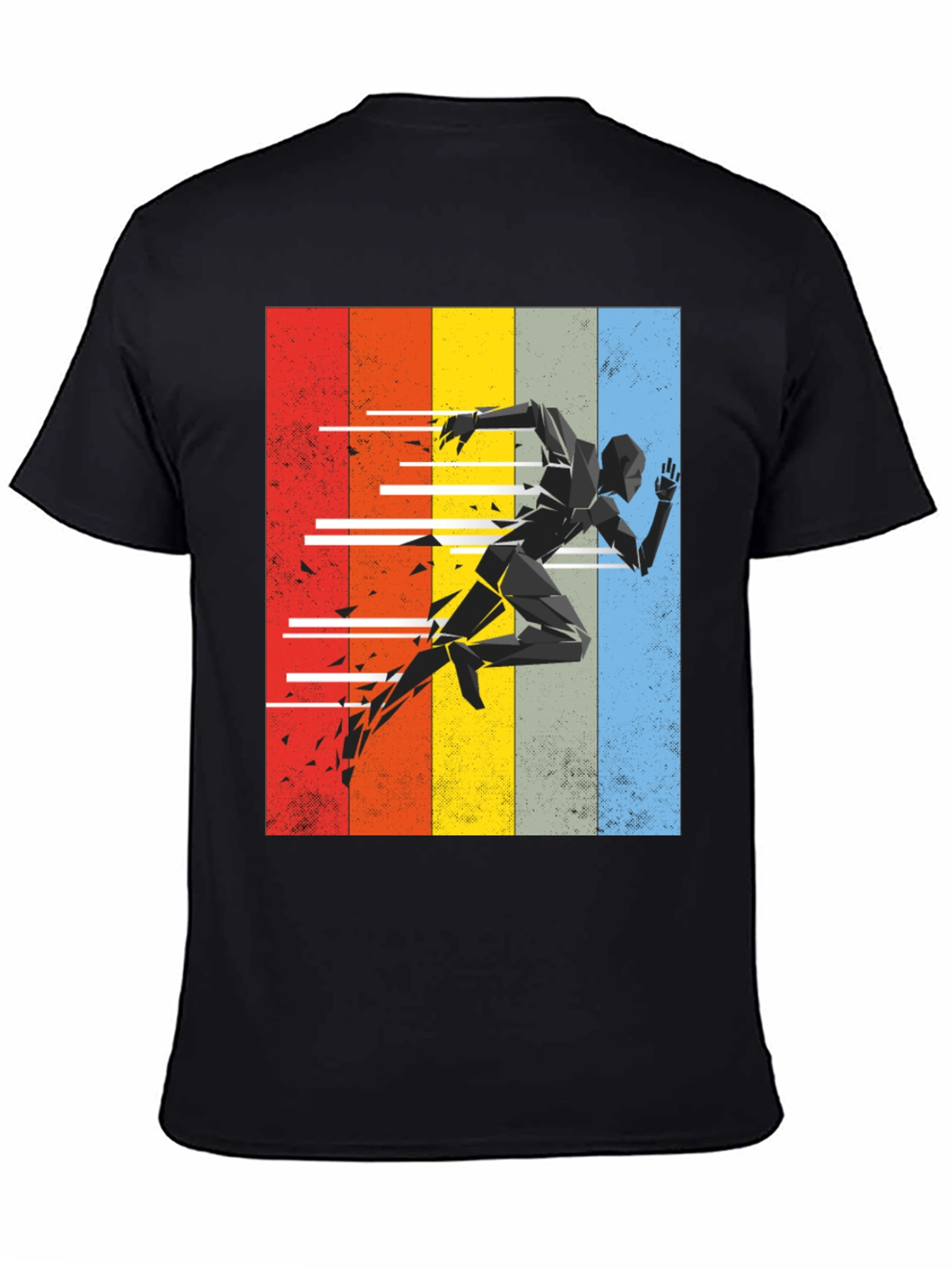 Geometric Runner Graphic Tee - Retro Style