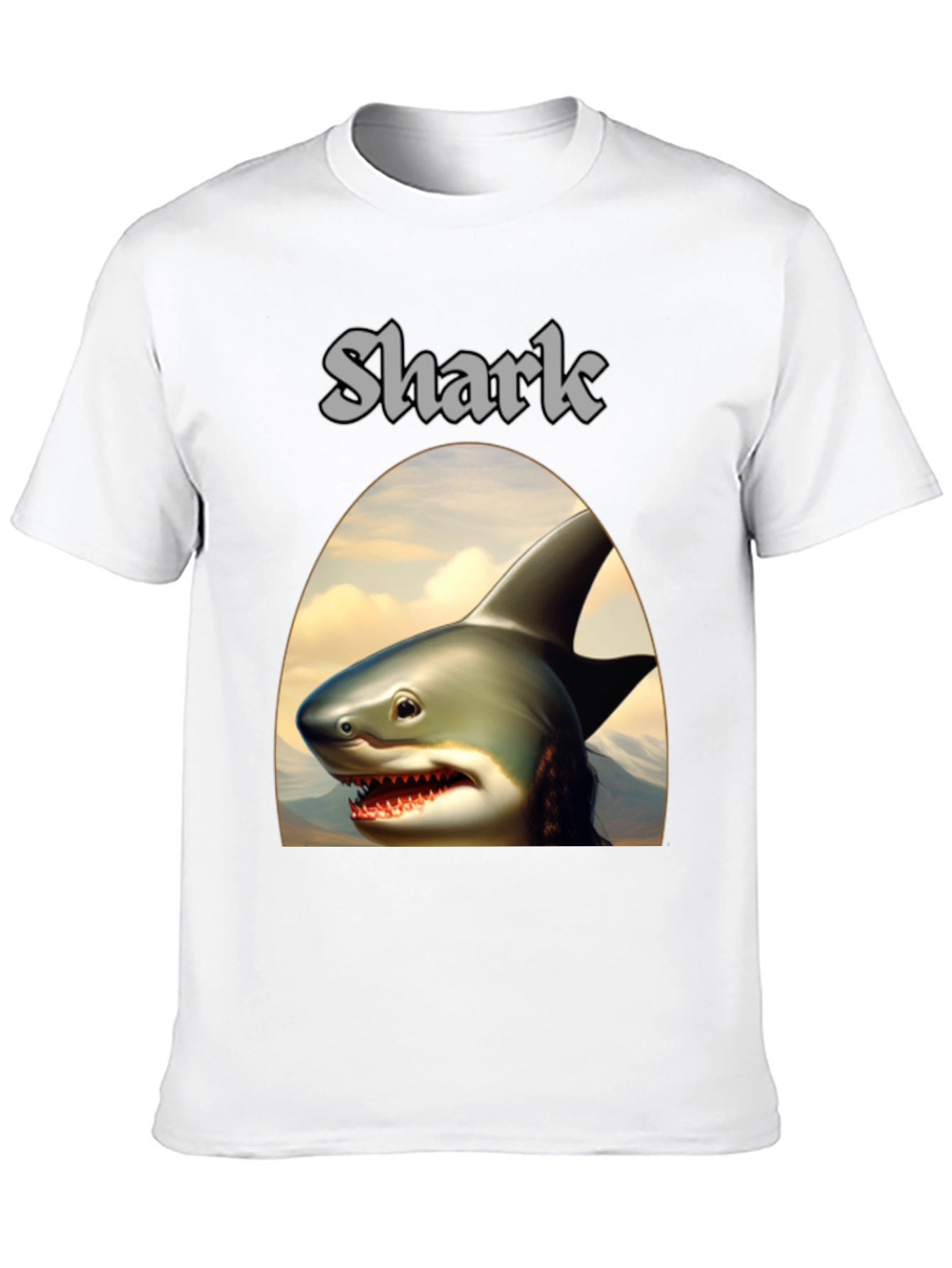Shark Graphic Tee - Black Novelty T-Shirt