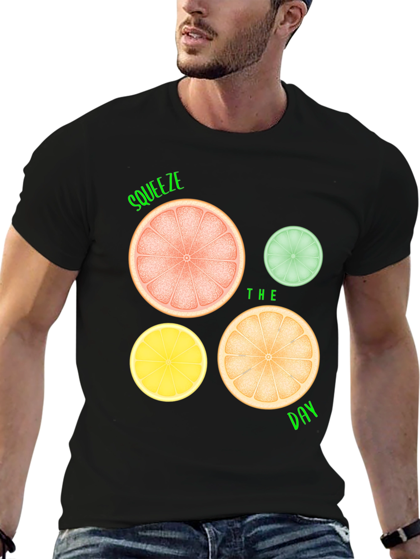 Squeeze the Day Graphic Tee - Citrus Fruit Design