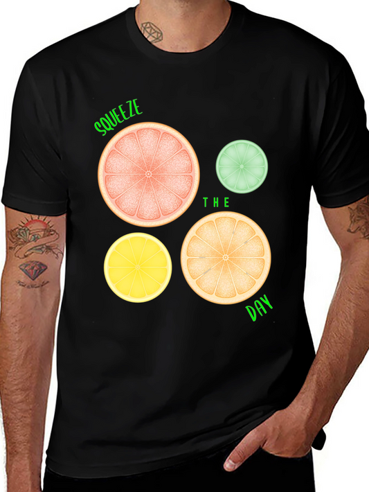 Squeeze the Day Graphic Tee - Citrus Fruit Design