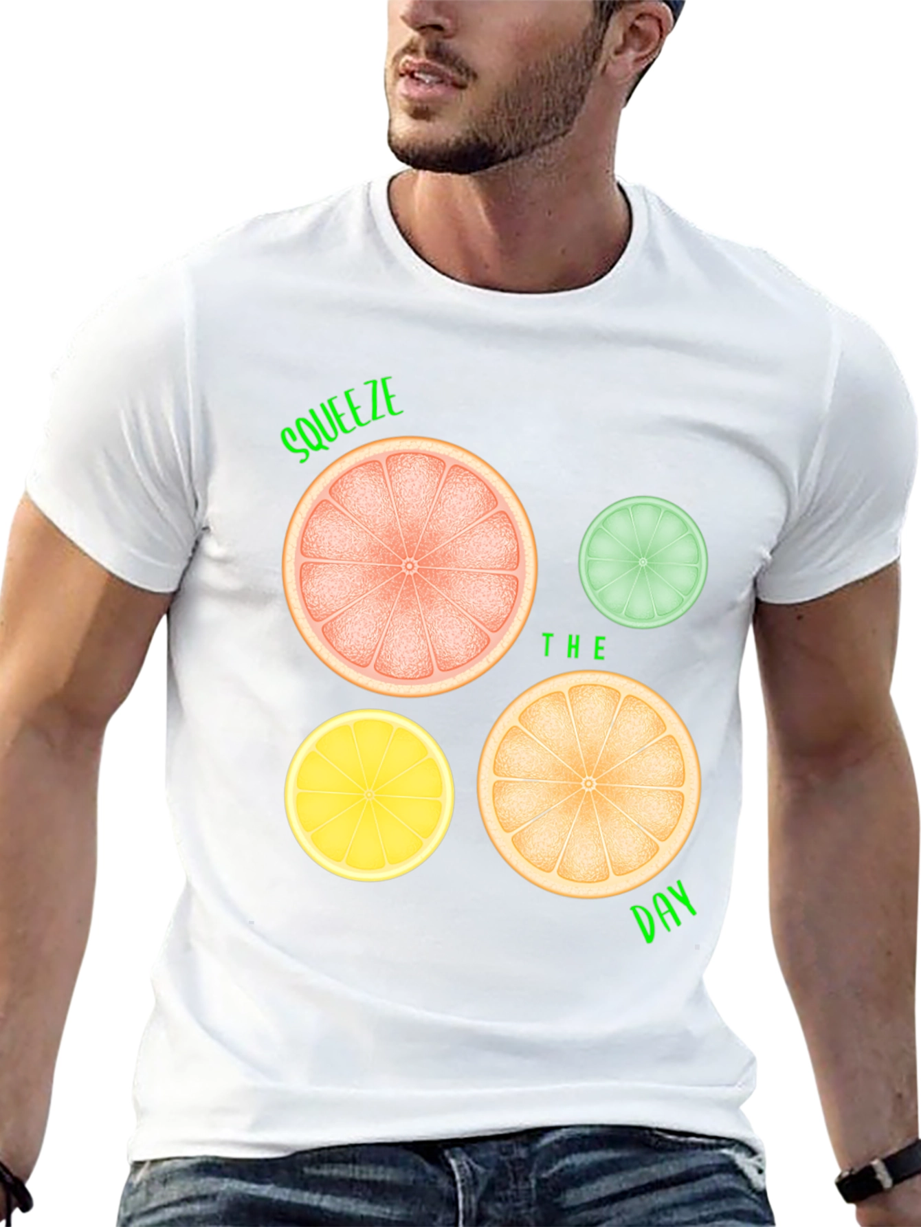 Squeeze the Day Graphic Tee - Citrus Fruit Design
