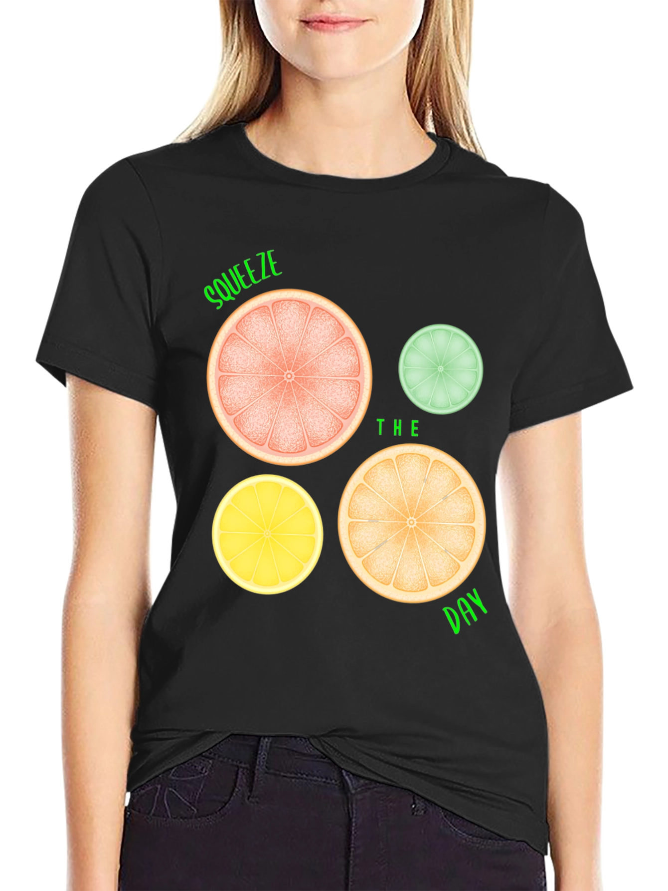 Squeeze the Day Graphic Tee - Citrus Fruit Design