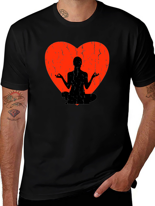 Yoga Heart Graphic Tee - Meditate in Style