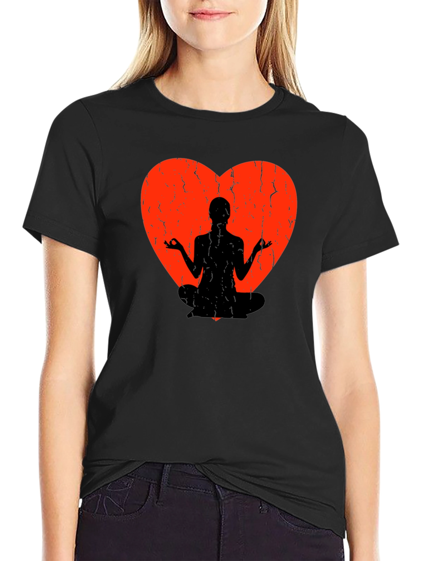 Yoga Heart Graphic Tee - Meditate in Style