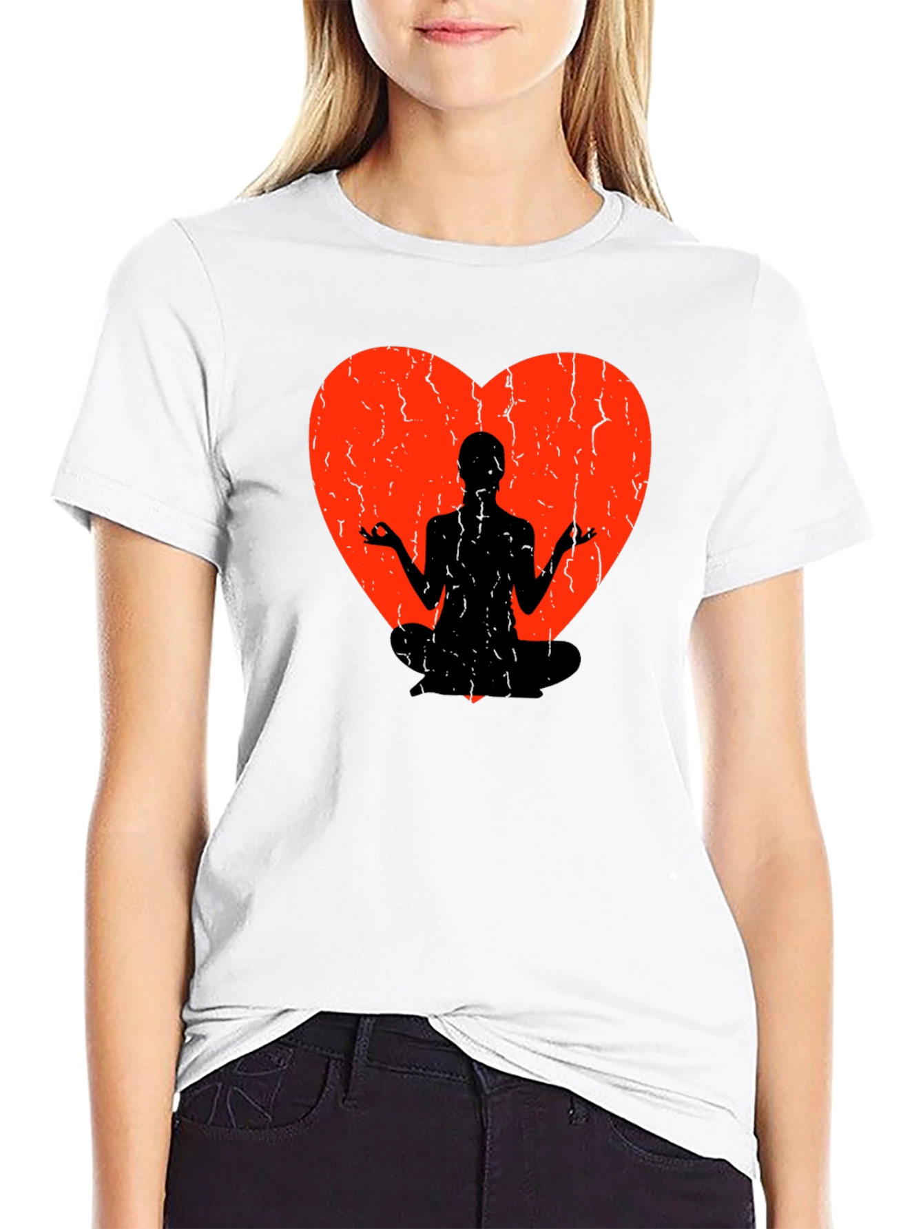 Yoga Heart Graphic Tee - Meditate in Style