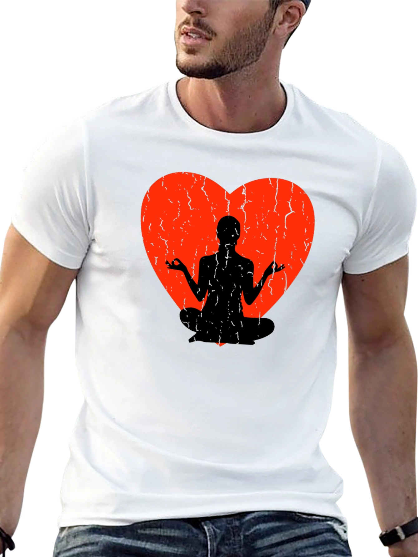 Yoga Heart Graphic Tee - Meditate in Style