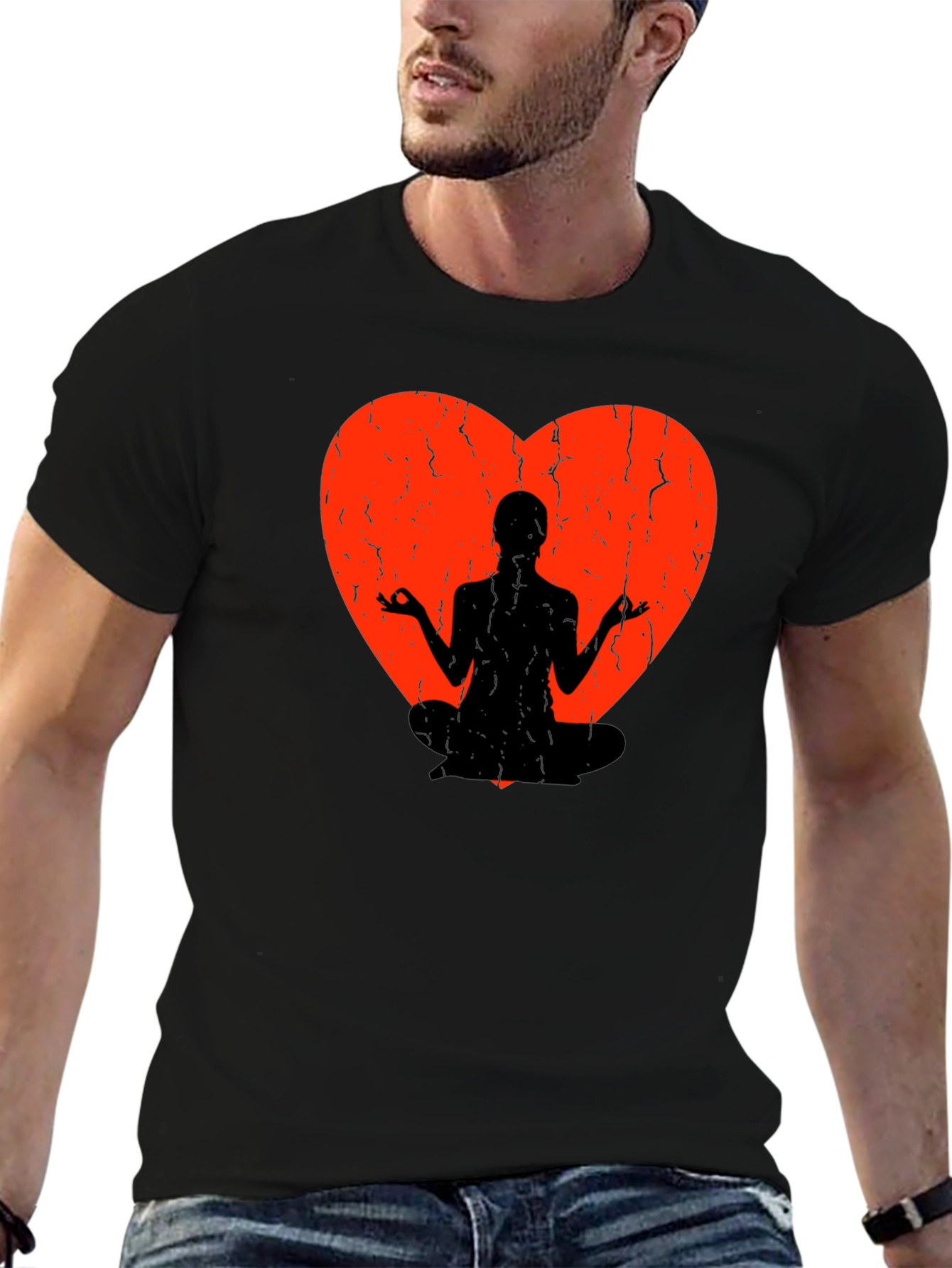 Yoga Heart Graphic Tee - Meditate in Style