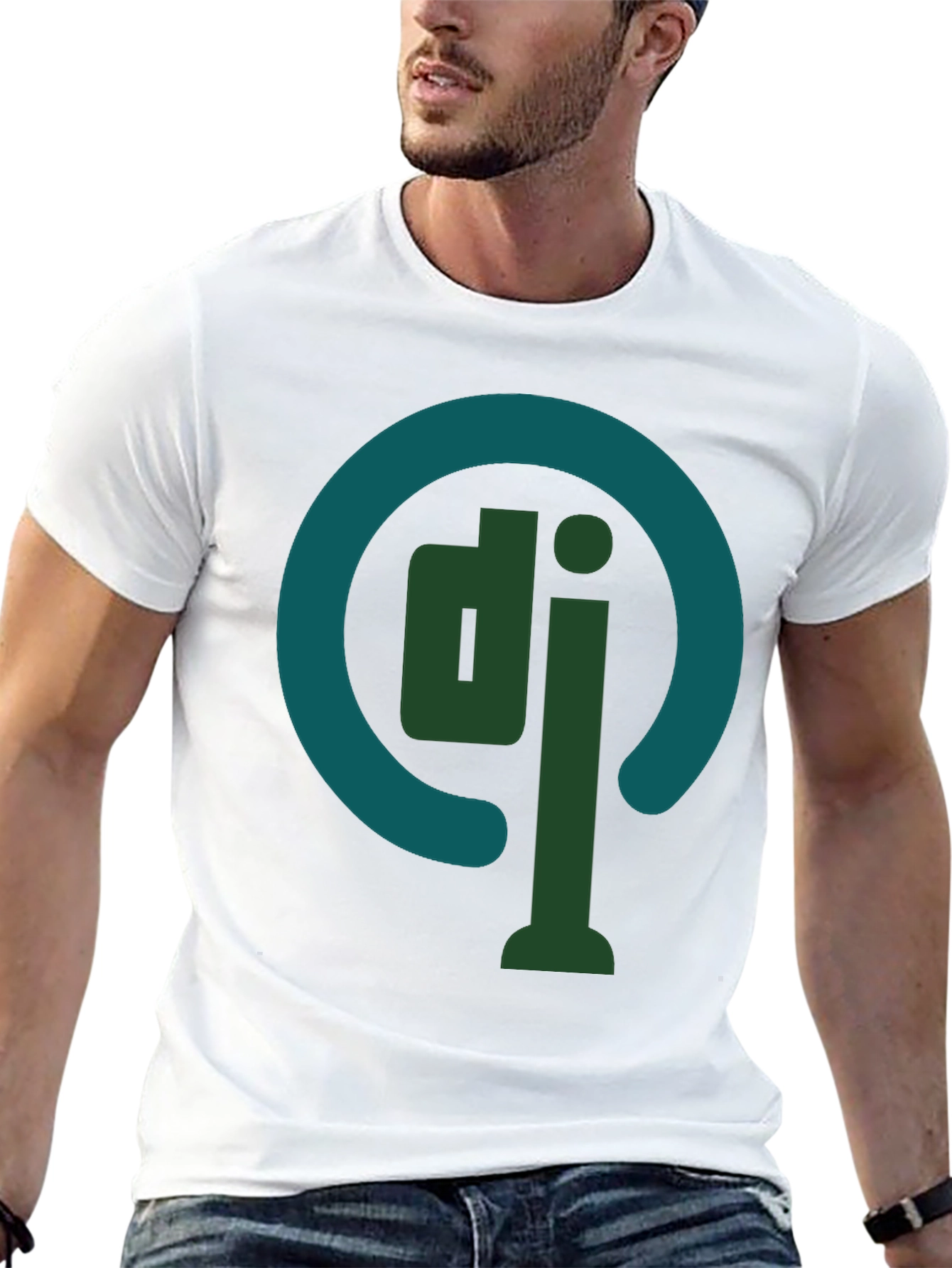 DJ Logo Graphic Tee - Stylish Cotton Blend T-Shirt