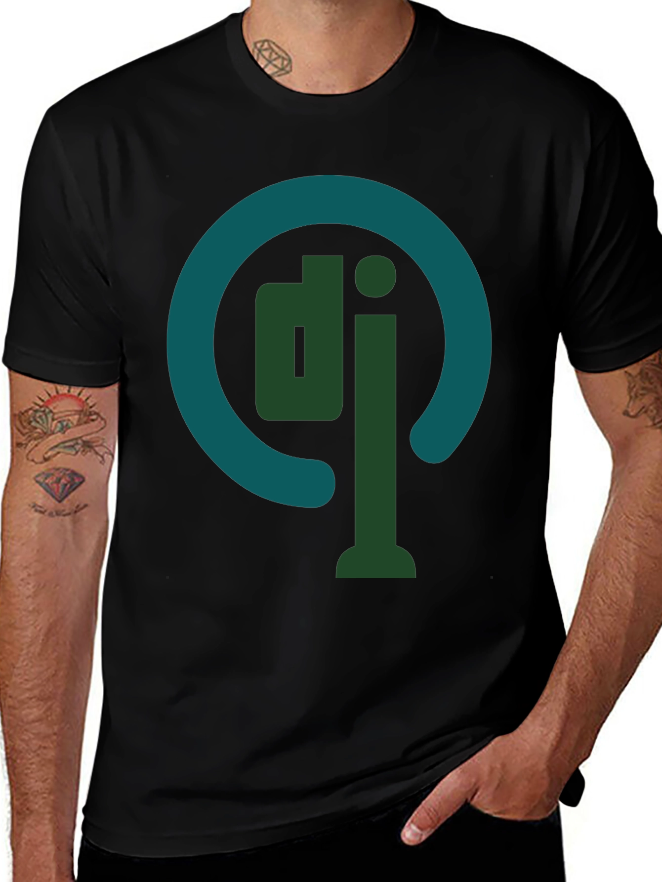 DJ Logo Graphic Tee - Stylish Cotton Blend T-Shirt
