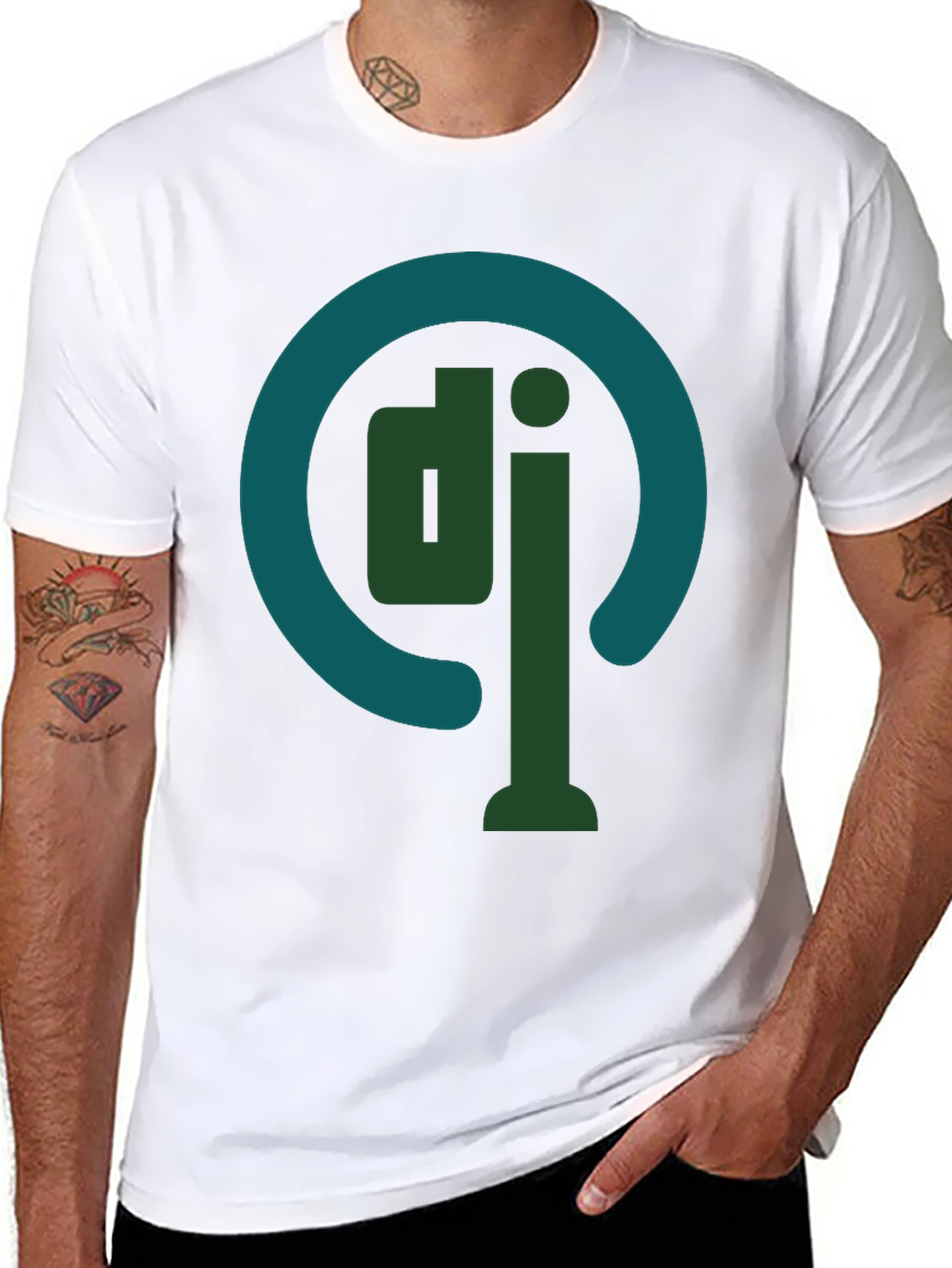 DJ Logo Graphic Tee - Stylish Cotton Blend T-Shirt