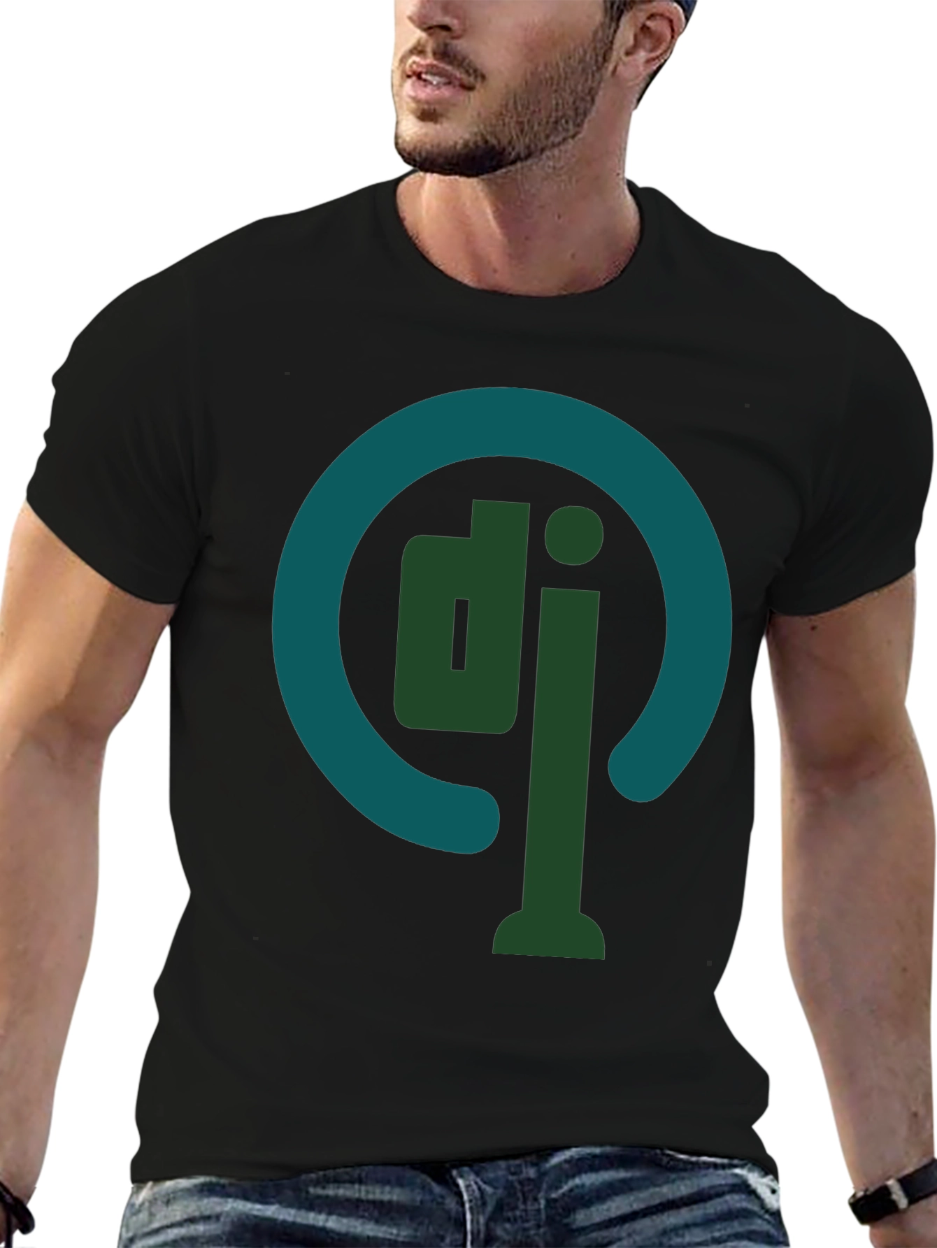 DJ Logo Graphic Tee - Stylish Cotton Blend T-Shirt