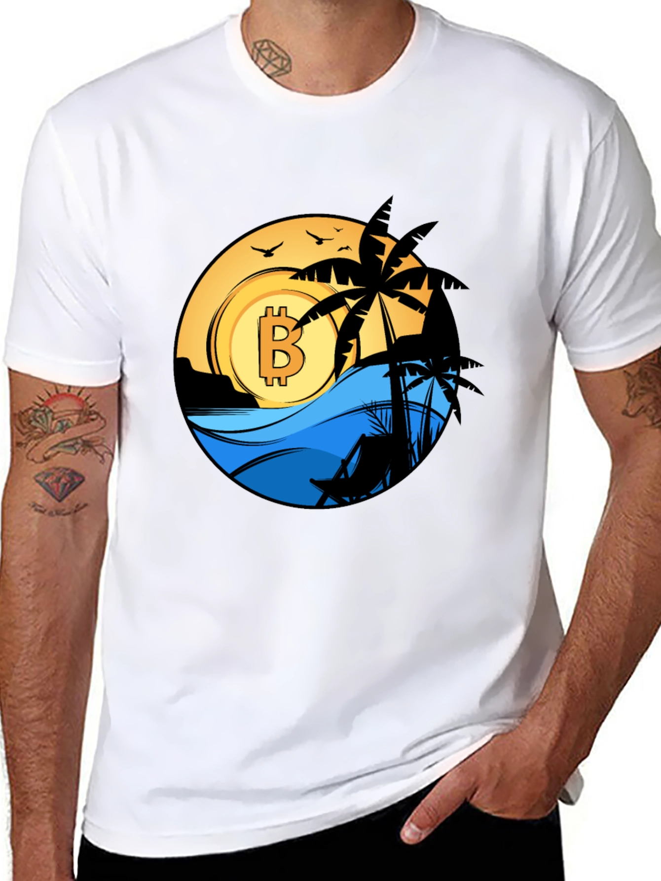 Bitcoin Beach T-Shirt - Crypto Vacation Tee