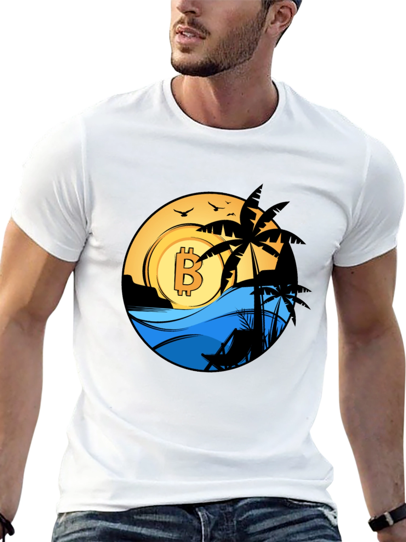 Bitcoin Beach T-Shirt - Crypto Vacation Tee