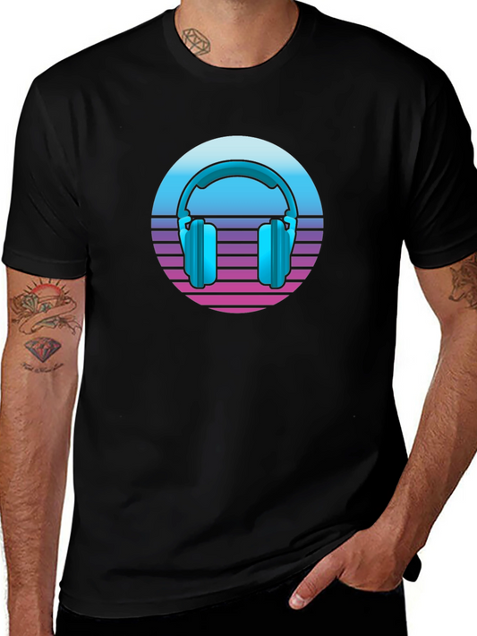 Retro Headphones T-Shirt - Synthwave Style!