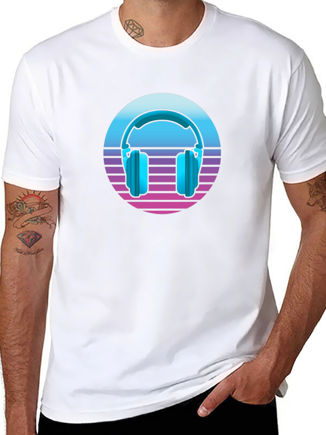 Retro Headphones T-Shirt - Synthwave Style!