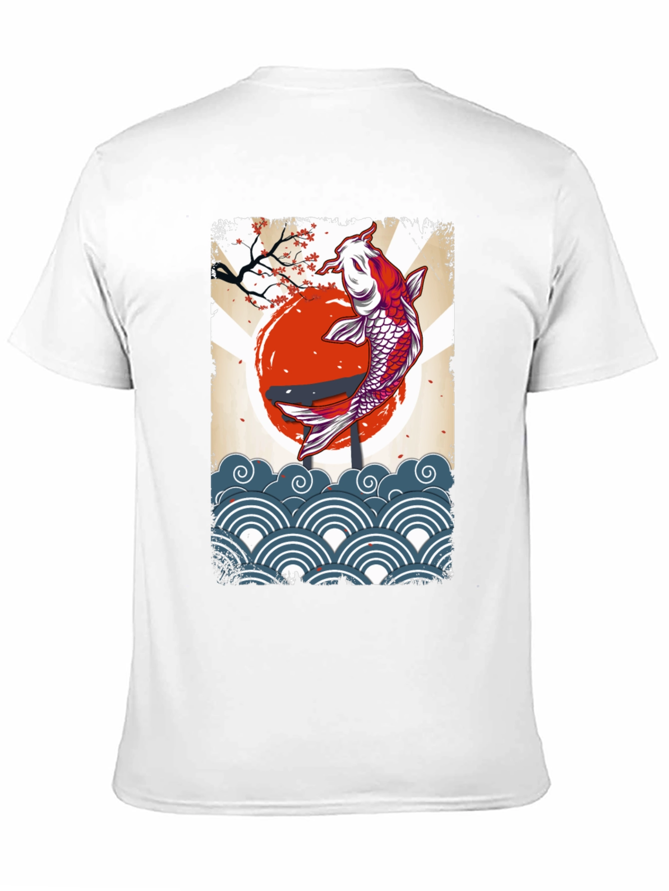 Koi Fish Graphic Tee - Black Cotton T-Shirt