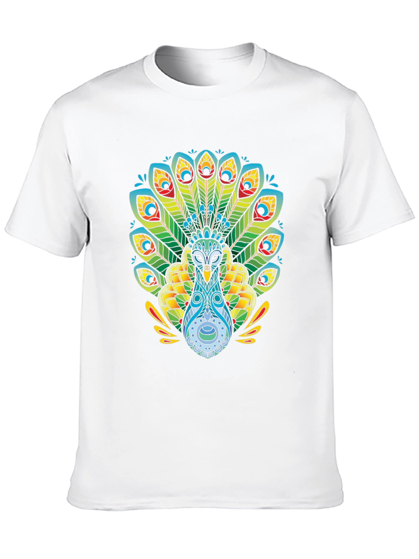 Peacock Graphic T-Shirt - Black Cotton Tee
