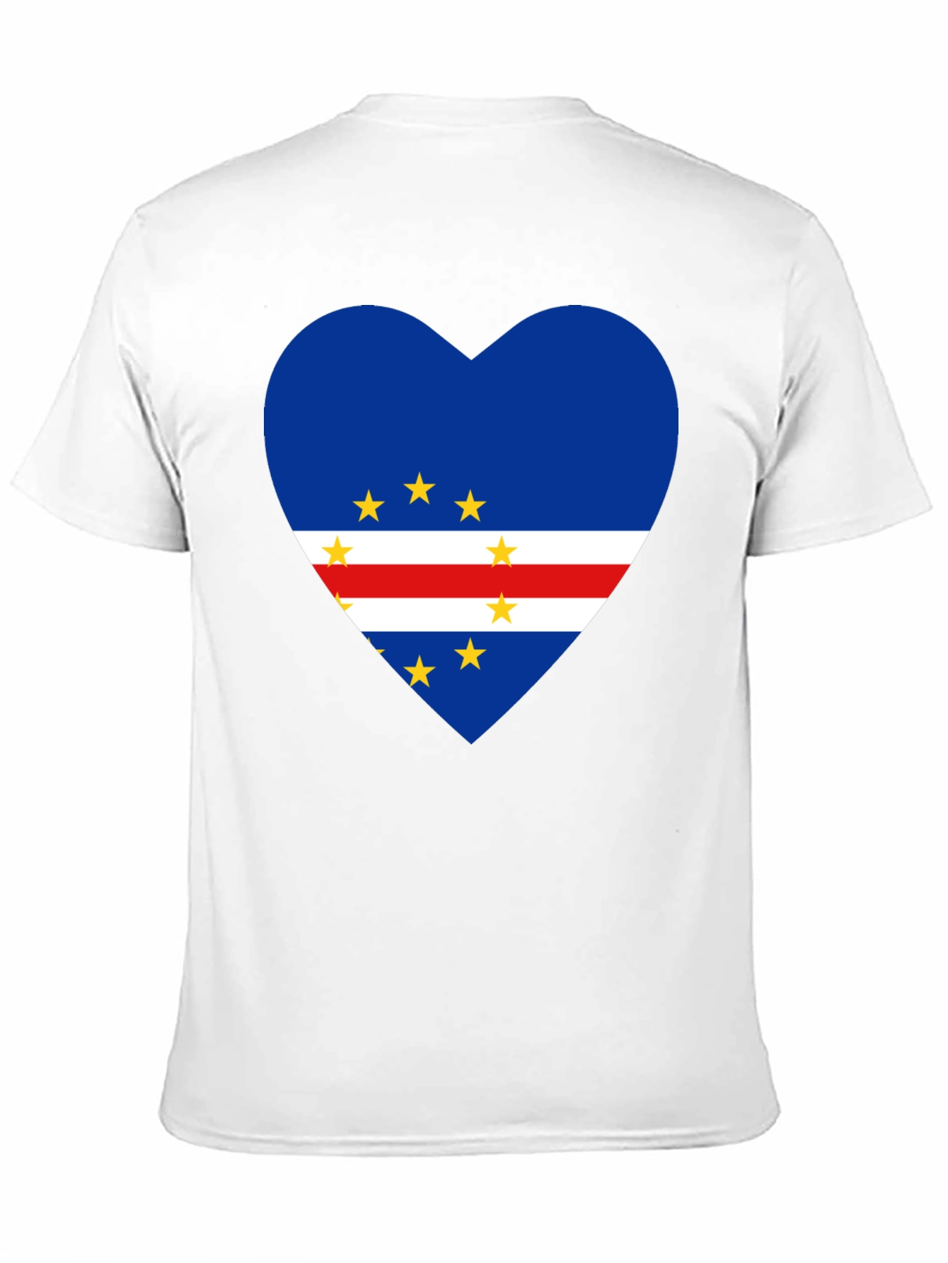 Cape Verde Flag Heart T-Shirt Love Cabo Verde