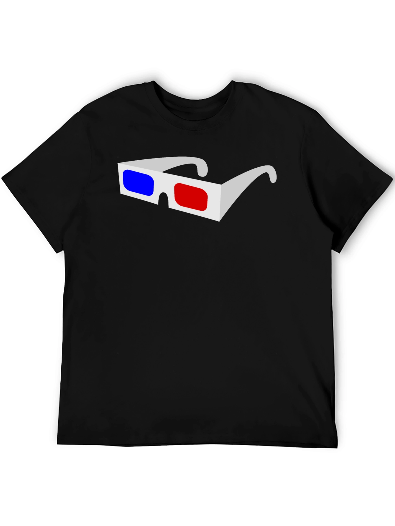 3D Glasses Graphic Black T-Shirt