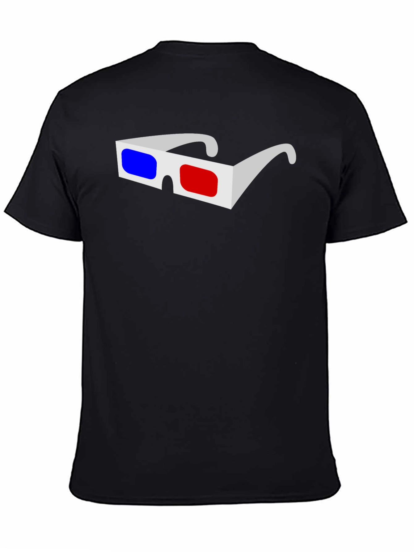 3D Glasses Graphic Black T-Shirt