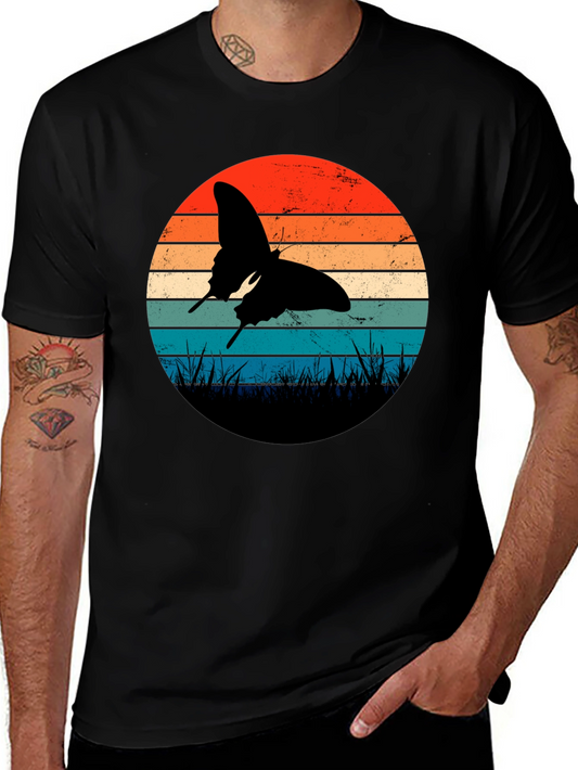 Retro Butterfly Sunset Graphic Tee