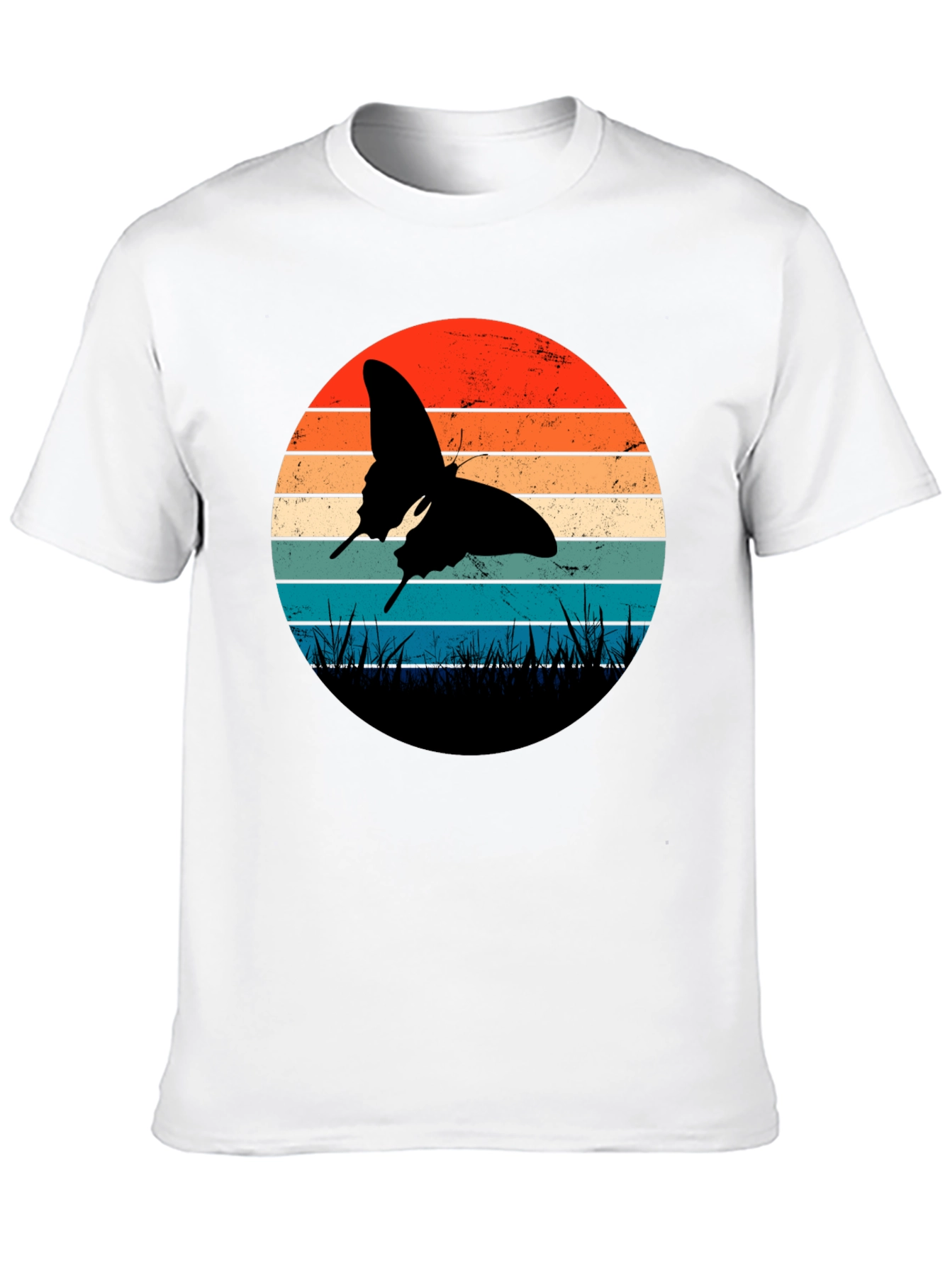 Retro Butterfly Sunset Graphic Tee