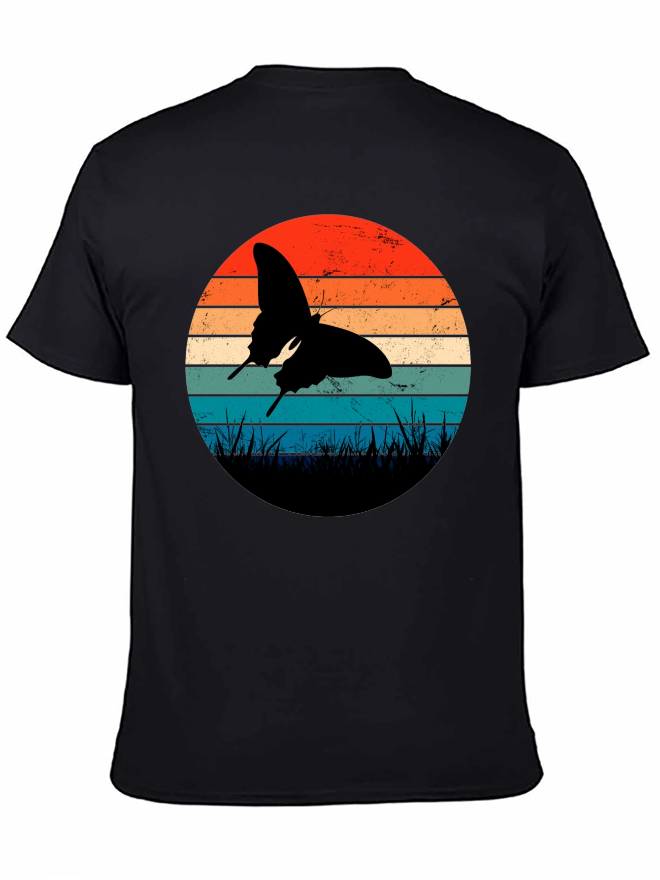 Retro Butterfly Sunset Graphic Tee