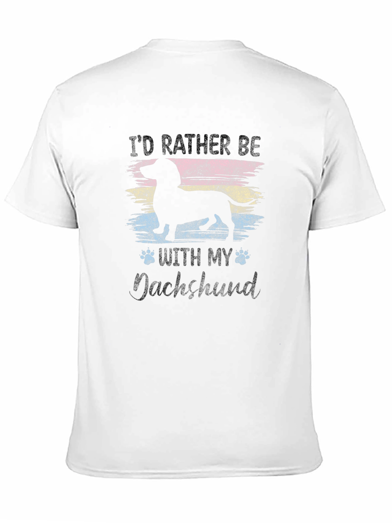 Id Rather Be With My Dachshund Black T-Shirt