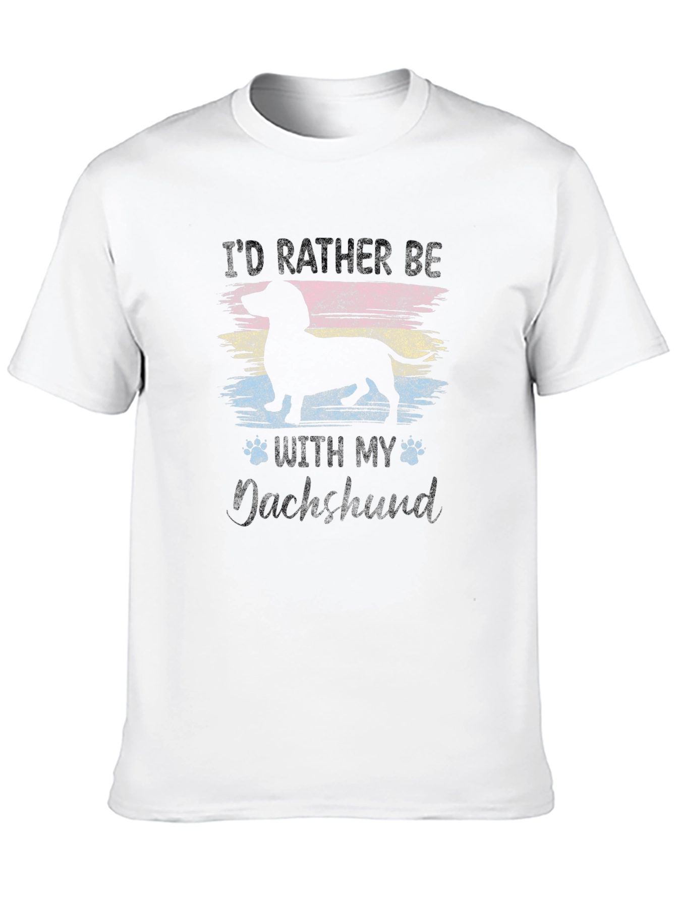 Id Rather Be With My Dachshund Black T-Shirt