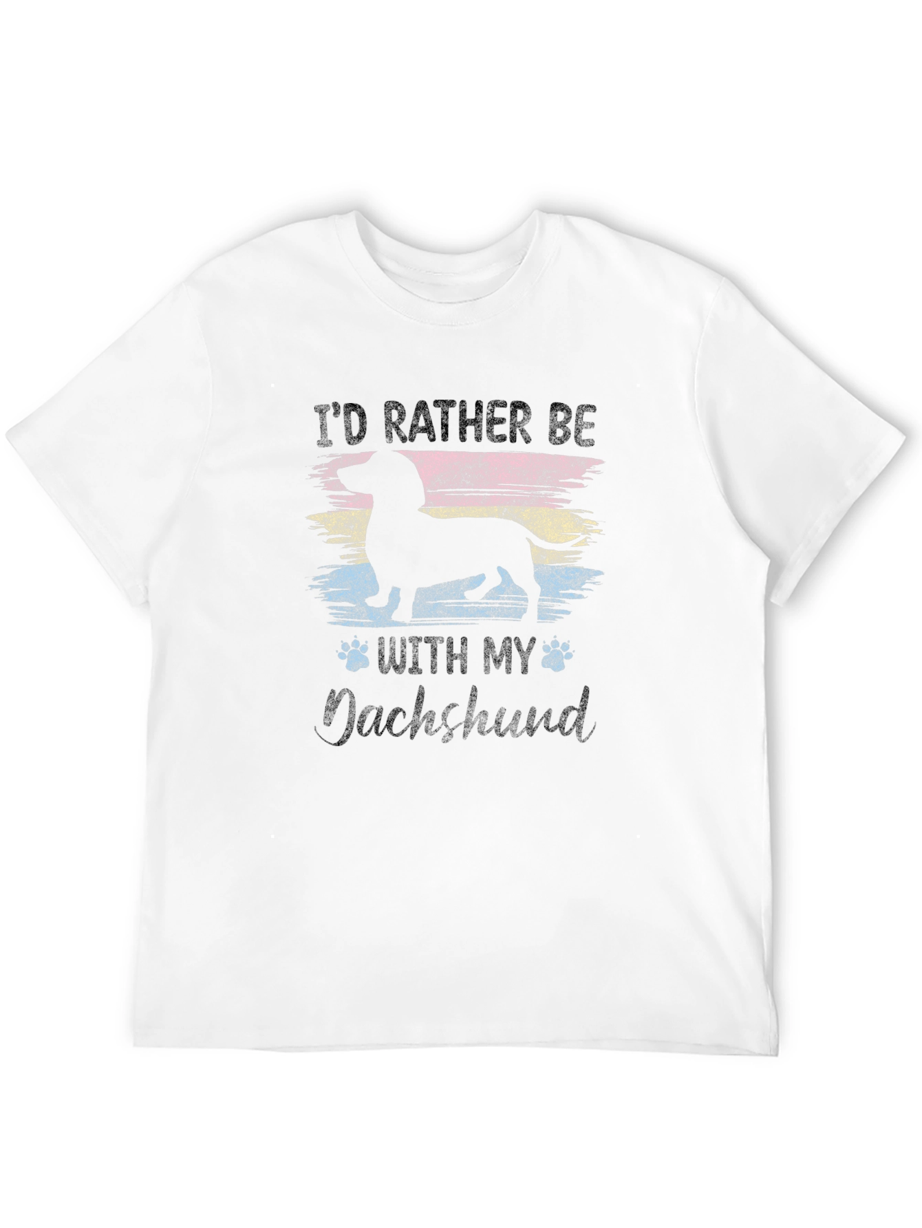 Id Rather Be With My Dachshund Black T-Shirt