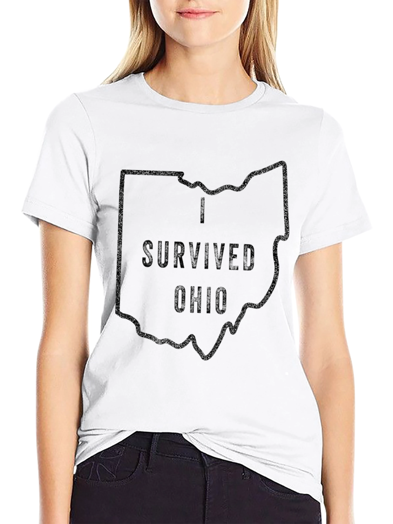I Survived Ohio T-Shirt State Outline Novelty Tee
