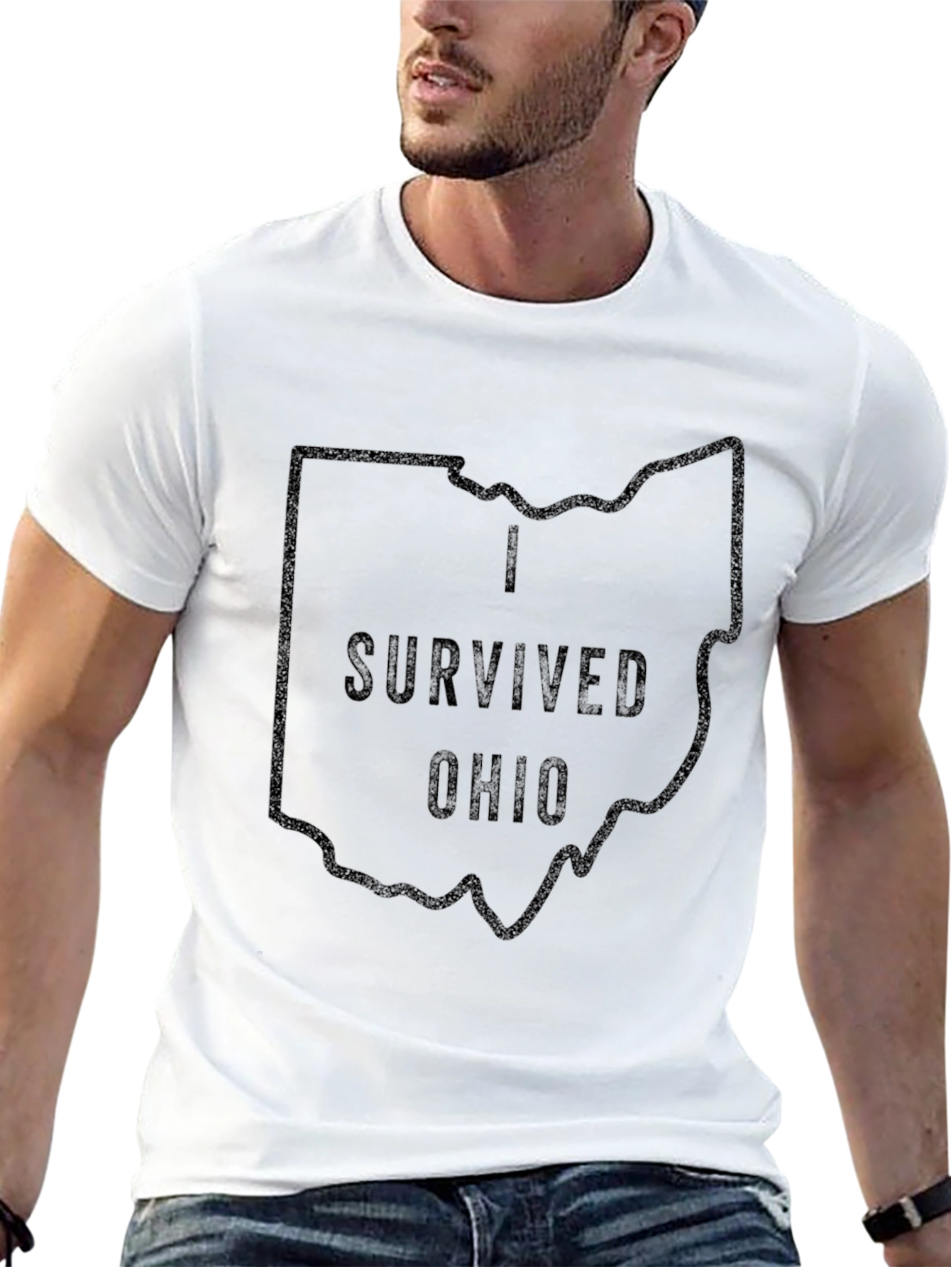 I Survived Ohio T-Shirt State Outline Novelty Tee