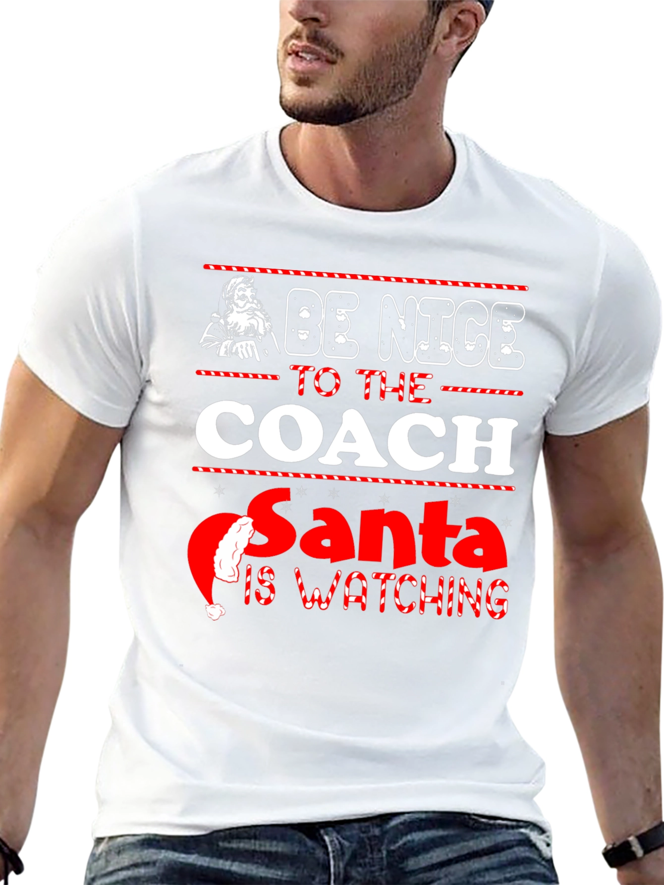 Be Nice to the Coach Santa T-Shirt