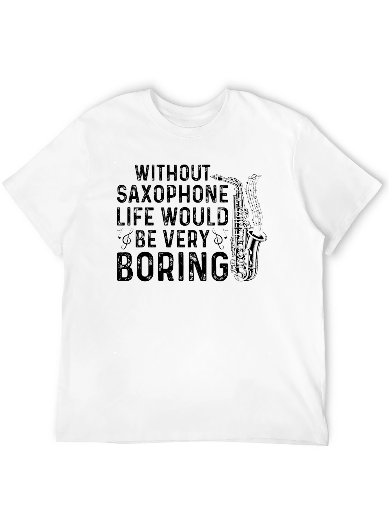 Saxophone Lover Black T-Shirt - Music is Life!