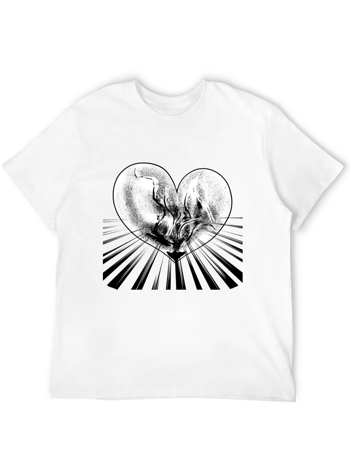 Heart Graphic Tee - Artistic Black T-Shirt