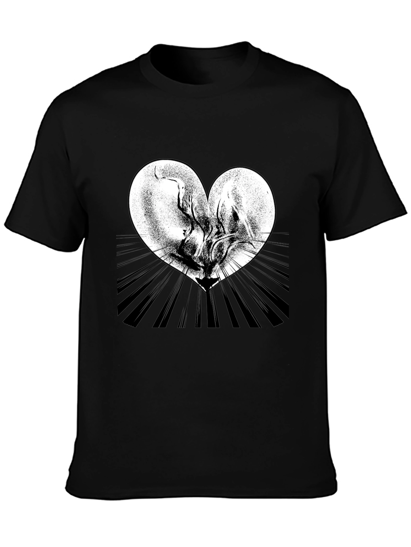 Heart Graphic Tee - Artistic Black T-Shirt