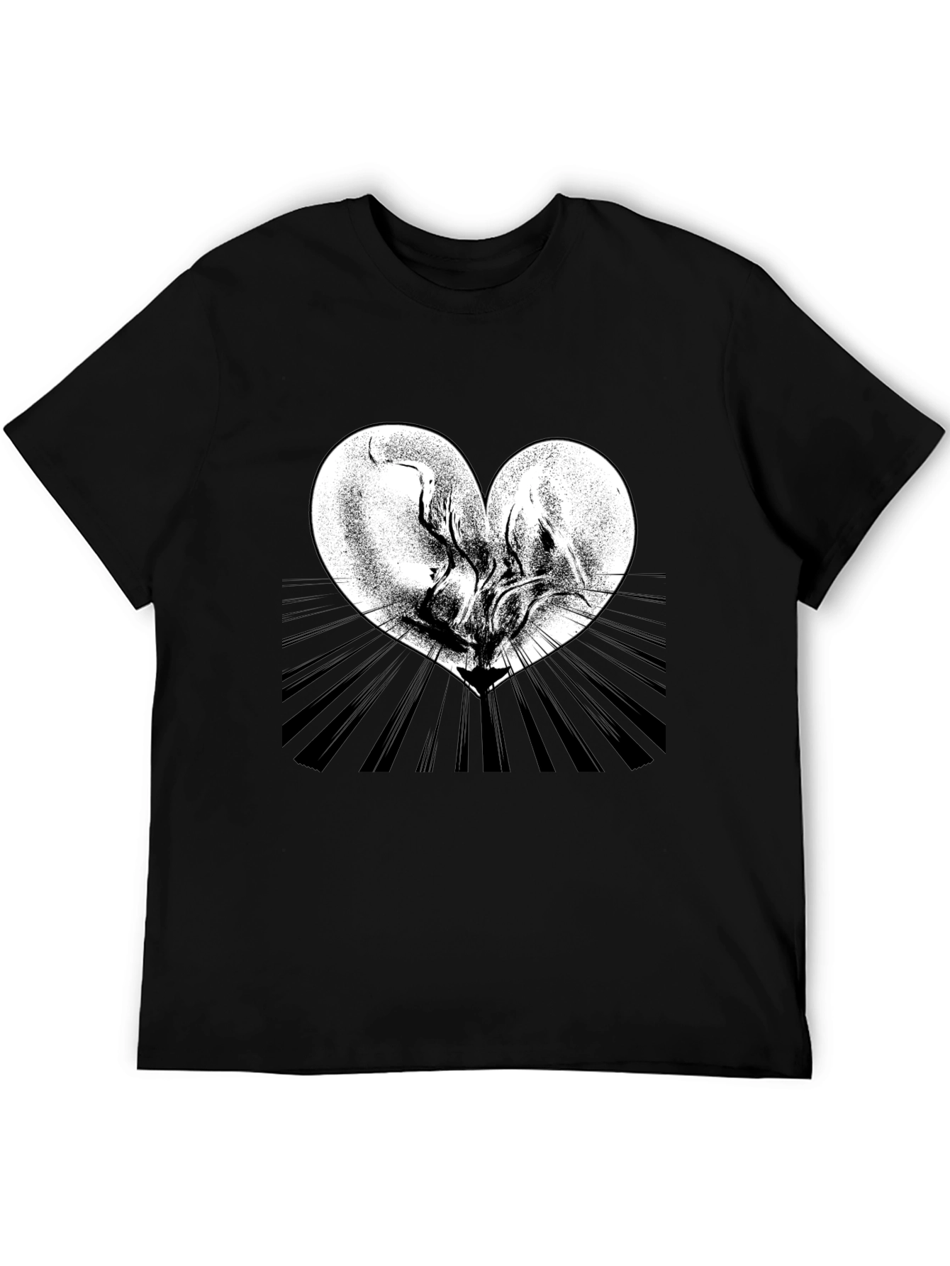 Heart Graphic Tee - Artistic Black T-Shirt
