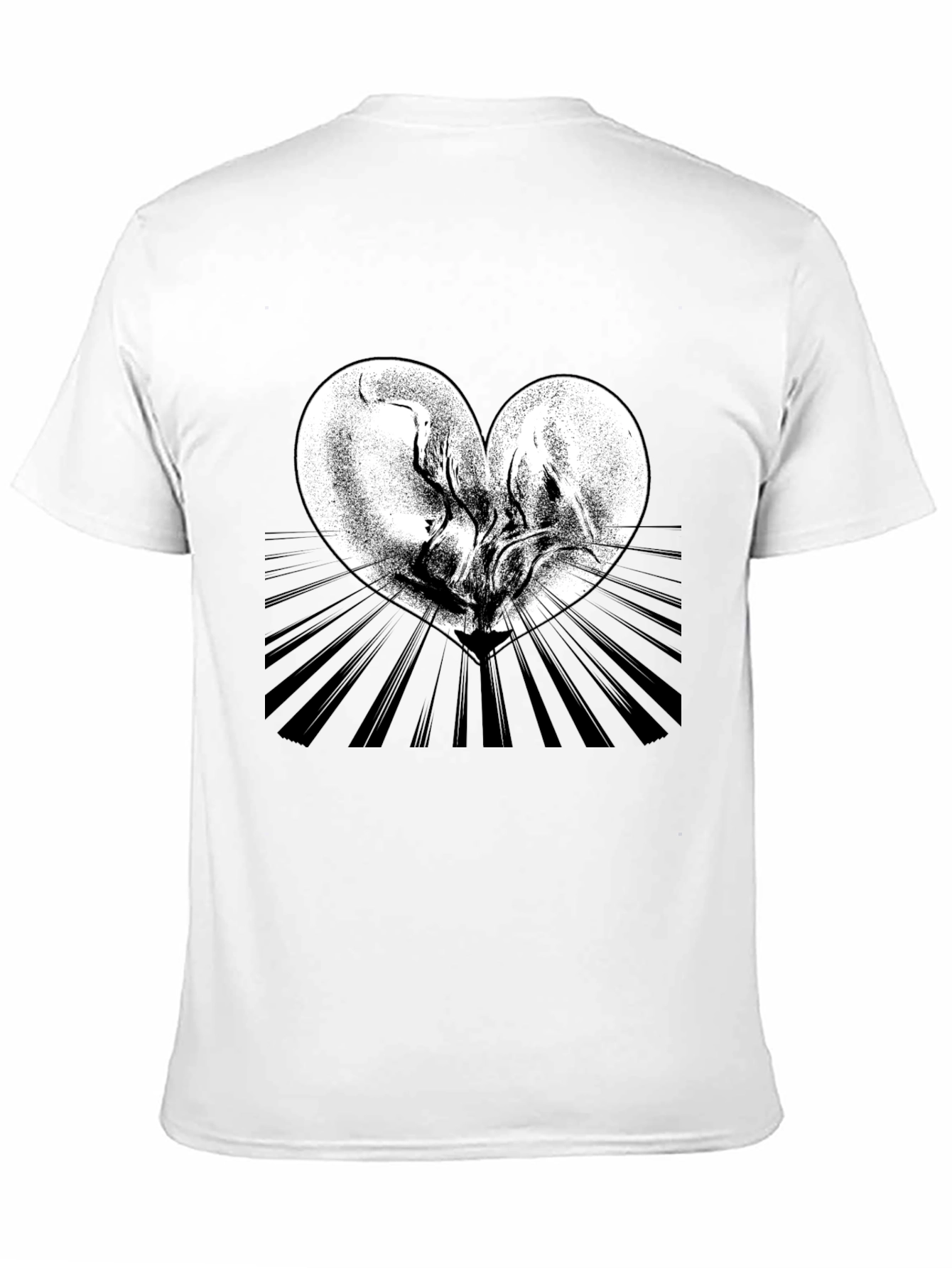 Heart Graphic Tee - Artistic Black T-Shirt