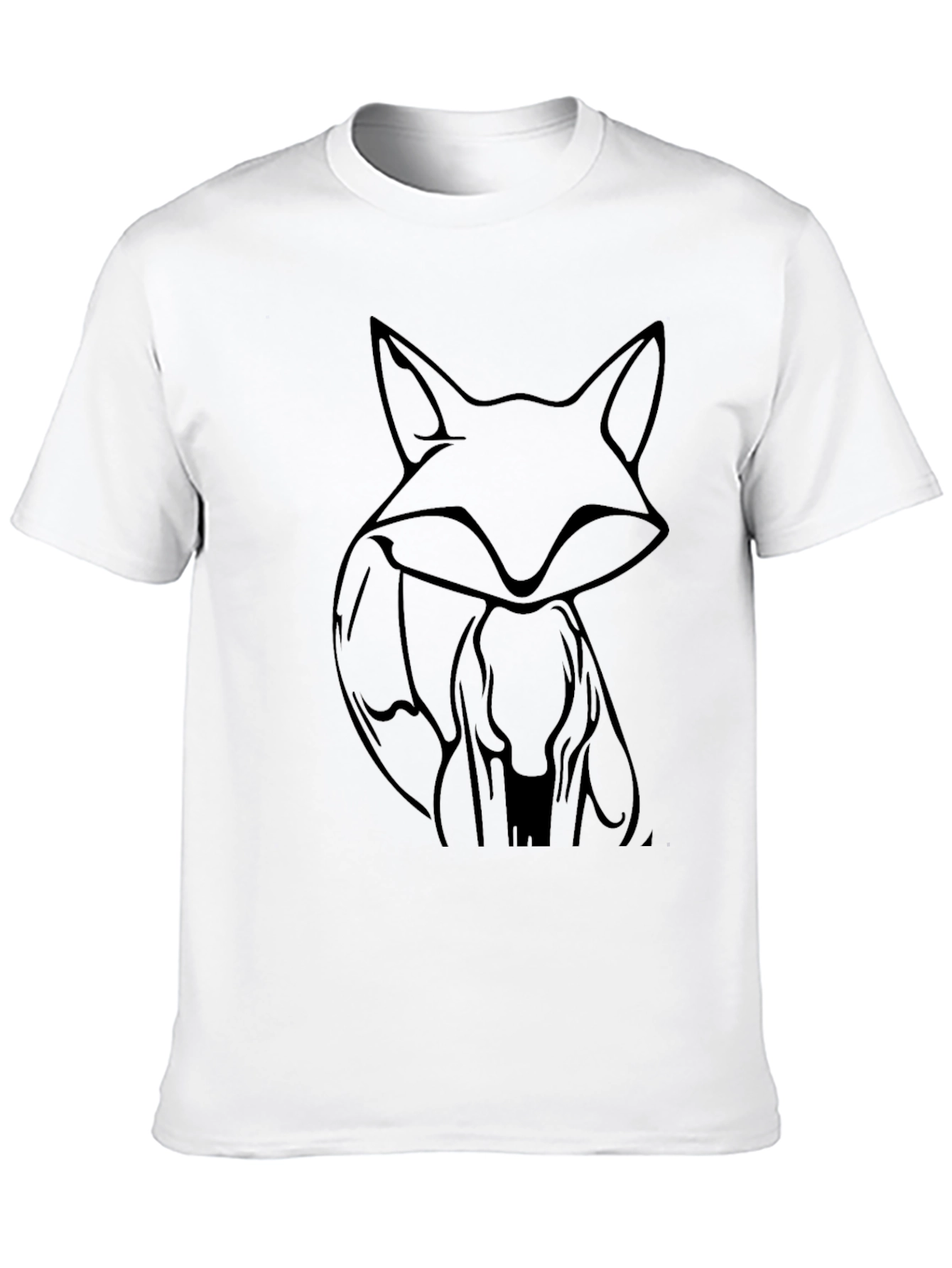 Stylish Fox Graphic Black T-Shirt